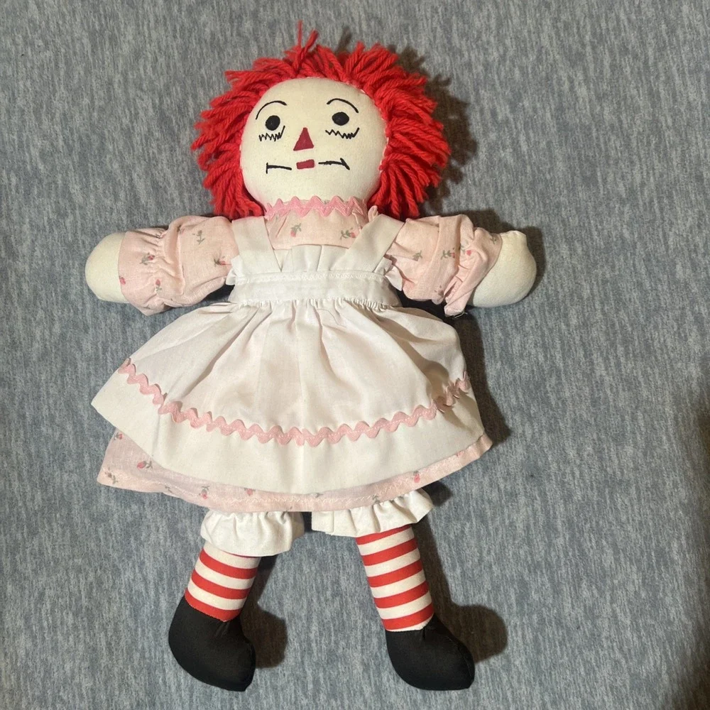 Raggedy Ann and Andy Dolls With Hardcover Book Vintage Stuffed 14.5